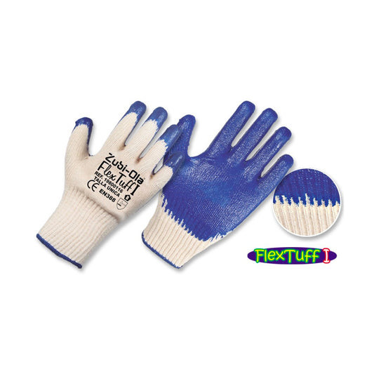 GUANTE HILAZA LATEX AZUL FLEXTUFF I